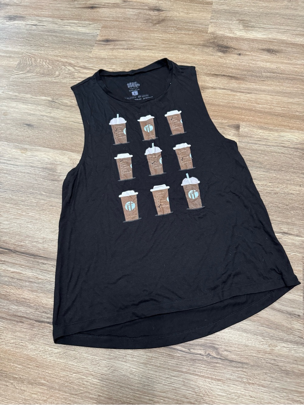 Women’s Black Muscle Tank - Coffee Workout
